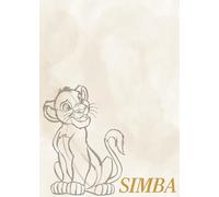 Komar Mural de pared de Disney El Rey León Simba Sketch - Tamaño 50 x 70 cm - Decoración para habitación infantil