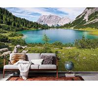 Komar - Mural Paradise Lake Papel de Pared Decorativo, Papeles Pintados de Pared, 400 (ancho) x 250 (alto) cm.