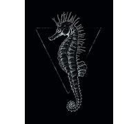 Komar P079D-50x70 - Cuadro de Pared, diseño de Caballo de mar Negro, para salón, Dormitorio, decoración, sin Marco, 50 x 70 cm (Ancho x Alto)