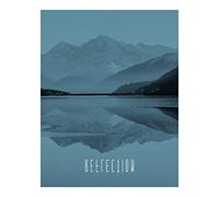 Komar P086A-40x50 - Cuadro para Pared, diseño de Lago con Texto en inglés Word Lake Reflection Steel, impresión artística, sin Marco, 40 x 50 cm, tamaño: 40 x 50 cm (Ancho x Alto)