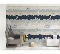 Komar Papel pintado de vinilo de Disney Lilo and Stitch Cozy Clouds - Tamaño 212 x 250 cm, 1 rollo de 4 paneles