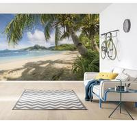 Komar Papel pintado fotográfico - Castaway - Tamaño 368 x 254 cm - Papel pintado, playa, mar, vacaciones, palmeras, mar del sur, sala de estar, dormitorio