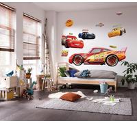 Komar Papel pintado fotográfico de fieltro autoadhesivo Cars XXL - Tamaño: 127 x 200 cm - Adhesivo de pared para habitación infantil, niño, coche de carreras