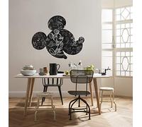 Komar Papel pintado fotográfico de fieltro autoadhesivo forma de cabeza de Mickey Mouse, tamaño: 127 x 127 cm
