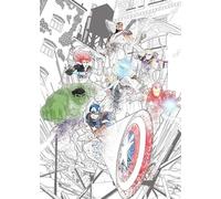 Komar Papel pintado fotográfico de fieltro, diseño de Los Vengadores Attack, tamaño: 200 x 280 cm (ancho x alto)