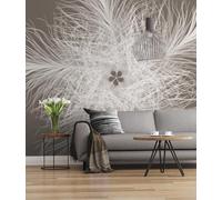 Komar 006-DV3 006-DV3-Papel Pintado fotográfico (300 x 250 cm), diseño de Plumas, Gris