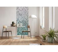 Komar Papel pintado fotográfico de vellón, modelo HERRINGBONE, panel menta, 100 x 250 cm (ancho x alto), papel pintado para dormitorio, salón, pasillo, diseño, decoración, decoración de pared,