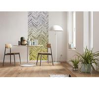 Komar Papel pintado fotográfico de vellón, modelo HERRINGBONE YELLOW, 100 x 250 cm (ancho x alto), papel pintado para dormitorio, salón, pasillo, diseño, decoración, decoración de pared,