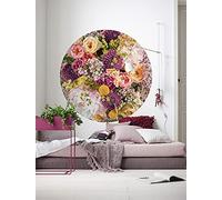 Komar Papel pintado fotográfico Dot redondo y autoadhesivo - Frescas - Diámetro 125 cm - Floral, flores, papel pintado de pared, dormitorio, salón, decoración de pared - D1-102