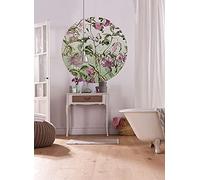 Komar Papel pintado fotográfico Dot redondo y autoadhesivo - Louloudi - Diámetro 125 cm - Flores papel pintado - Papel pintado de pared para dormitorio, salón, decoración de pared - D1-075
