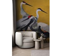 Komar Papel Pintado fotográfico no Tejido, diseño de grúas Amarillas, tamaño 200 x 250 cm