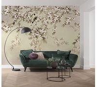 Komar Papel pintado fotográfico no tejido - Love Birds - Tamaño: 300 x 250 cm (ancho x alto) - Pájaro, flor de cerezo, papel pintado, diseño, salón, decoración de pared, dormitorio, árbol, naturaleza