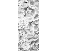 Komar Papel pintado fotográfico no tejido, panel blanco y negro, tamaño 100 x 250 cm (ancho x alto), diseño de flores y plantas, papel pintado para salón, dormitorio, oficina, pasillo, decoración