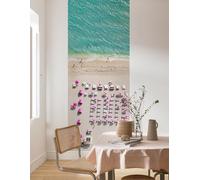 Komar Papel pintado fotográfico no tejido, paraguas rosa, tamaño 100 x 250 cm (ancho x alto) - Playa mar vista aérea pared pared salón dormitorio oficina pasillo decoración mural - P011-VD1