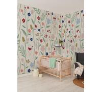 Komar Papel pintado vinilo - Disney Winnie the Pooh Blossom Friends - Tamaño 212 x 250 cm, 1 rollo de 4 paneles, habitación de bebé, habitación de bebé, papel pintado
