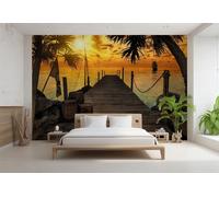 Komar 8 - 918 368 x 254 cm Mural de isla del tesoro papel pintado - Naranja (8 piezas)