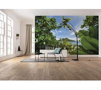 Komar SHX9-106 CAST Away Jungle - Papel pintado fotográfico (fieltro, XXL, decoración, paisaje, dormitorio, salón, oficina, pasillo, 450 x 280 cm), multicolor