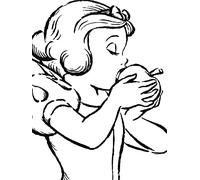 Komar Snow White Apple Bite - Blanco, Negro, Blanco, 30 x 40 cm