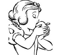 Komar Snow White Apple Bite - Blanco, Negro, Blanco, 40 x 50 cm