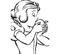 Komar Snow White Apple Bite - Blanco, Negro, Blanco, 50 x 70 cm