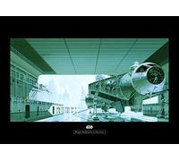 Komar Star Wars Classic RMQ Hangar Shuttle - Cuadro Decorativo para habitación Infantil (sin Marco, Disponible en Tres tamaños), carbón, WB141-70x50