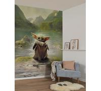 Komar Vlies Fototapete - Star Wars The Mandalorian Grogu Landscape - Größe 200 x 250 cm