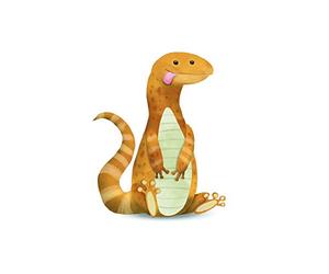 Komar Wandbild Von Cute Animal Lizard | Poster, Bild, Wohnzimmer, Schlafzimmer, Dekoration, Kunstdruck | ohne Rahmen | P111D-50x70 fotomural, Cloruro de polivinilo (PVC), Blanco, Naranja, 50 x 70 cm