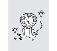 Komar Wandbild Von Scribble Lion | Poster, Bild, Wohnzimmer, Schlafzimmer, Dekoration, Kunstdruck | ohne Rahmen | P104E-40x50 fotomural, Negro, Blanco