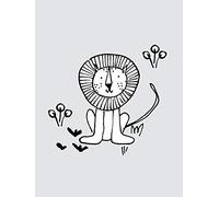 Komar Wandbild Von Scribble Lion | Poster, Bild, Wohnzimmer, Schlafzimmer, Dekoration, Kunstdruck | ohne Rahmen | P104E-30x40 fotomural, Cloruro de polivinilo (PVC), Negro, Blanco