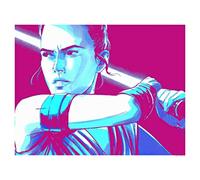 Komar Wandbild Von Star Wars Faces Rey | Kinderzimmer, Jugendzimmer, Dekoration, Kunstdruck | ohne Rahmen | WB171-50x40 fotomural, carbón