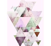 Komar Wandbild Von Triangles Red | Poster, Bild, Wohnzimmer, Schlafzimmer, Dekoration, Kunstdruck | ohne Rahmen | P100-40x50 fotomural, carbón
