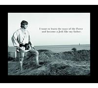 Komar WB127-50 x 40 cm, diseño de Luke Quote de Star Wars Cuadro para Pared, Cloruro de polivinilo (PVC), carbón