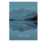 Komar Word Lake Reflection Steel - Póster de Pared (sin Marco, Disponible en Tres tamaños), Grau, Schwarz, Weiß, P086A-30x40