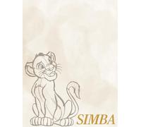 Komar WTD - Cuadro decorativo para habitación infantil (30 x 40 cm), diseño de Simba del Rey León de Disney, enrollado sin marco, color beige