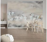 Komar WTD Fulfillness - Papel pintado fotográfico (400 x 280 cm, 8 paneles, ancho 50 cm), diseño de grulla asiática
