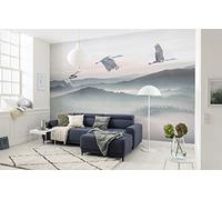 Komar WTD Mystic Cranes - Papel pintado fotográfico (400 x 280 cm, 8 paneles, ancho de 50 cm), diseño de grúas místicas