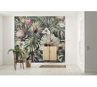 Komar WTD - Papel pintado fotográfico (300 x 280 cm, 6 paneles, ancho de 50 cm), diseño de monstera, palmeras, flores, salón, dormitorio, decoración