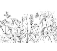 Komar WTD - Papel pintado fotográfico (400 x 250 cm, ancho de 50 cm, papel pintado, prado de flores, habitación de ovejas, sala de estar