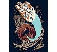 Komar WTD WB107-30x40 - Cuadro de Pared (30 x 40 cm), diseño de Gusano de asteroide de Star Wars, sin Marco, tamaño 30 x 40 cm (Ancho x Alto)
