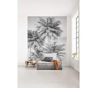 Komar X4-1019 - Papel pintado de fieltro (200 x 250 cm, 4 tiras, ancho de 50 cm), diseño de palos, color blanco y negro