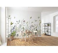 Komar X7-1042 - Papel pintado para pared, 350 x 250 cm, 7 tiras, ancho de 50 cm, diseño floral, color azul, verde y blanco