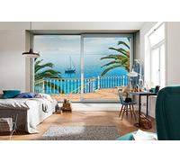 Komar XXL4-050 Komar Tranquillo Mallorca Seaside Scenic Wallpaper - Papel pintado (368 x 248 cm), color azul, verde, amarillo, blanco (1 pieza)