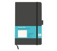 Kombitimer schwarz mittel 2026: Schwarzer Terminkalender 2026. Buch-Kalender mit Lesebändchen und Gummiband. Taschenkalender zum Planen von Terminen.