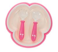 KOMBIUDA 1 Juego Cuchara Con Ventosa Para Bebé Cuencos Para Bebés Con Succión Cucharitas Para Bebe Autoalimentacion 6 Meses Gel De Sílice Tazón De Comida Niño Pequeño Recién Nacido