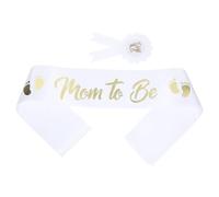 KOMBIUDA 1 Juego Insignia De Correa De Fiesta Alfiler Del Botón De La Ducha Del Bebé Pin De Botón De Revelación De Género Mami Para Ser Faja Madre Constituir Accesorios Satín