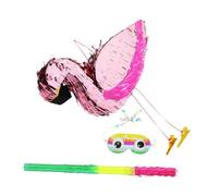 KOMBIUDA 1 juego Piñata Flamingo Rosa para Cumpleaños y Shower y Decoración con Bastón y para Fiestas Infantiles y Graduaciones
