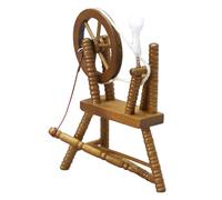 KOMBIUDA 1 Pc Adorno De Rueda Giratoria Vintage Rueca De Casa De Muñecas Mini Adorno De Mesa Muebles De Dormitorio Máquina De Bobinado En Miniatura Anticuado Modelo Pequeño Niño De Madera