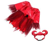 KOMBIUDA 1 Ropa De Fiesta De Halloween Disfraz De Halloween Para Víspera De Todos Disfraz De Para Niñas Vestido De Chicas Demonio Poliéster Rojo
