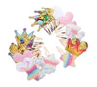 KOMBIUDA 10 Pares Pinzas de Cabello con Brillo Diseño de Alas y Estrella de Corazón Pinzas Brillantes con Lentejuelas para Niñas Accesorios para Fiestas de Cumpleaños y Showers