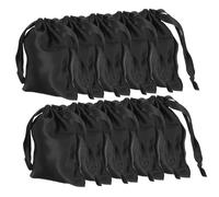 KOMBIUDA 10 piezas Bolsas de Reutilizables de Satén Negro con Cordón para Joyería Almacenamiento y Embalaje para Fiestas y Diario
